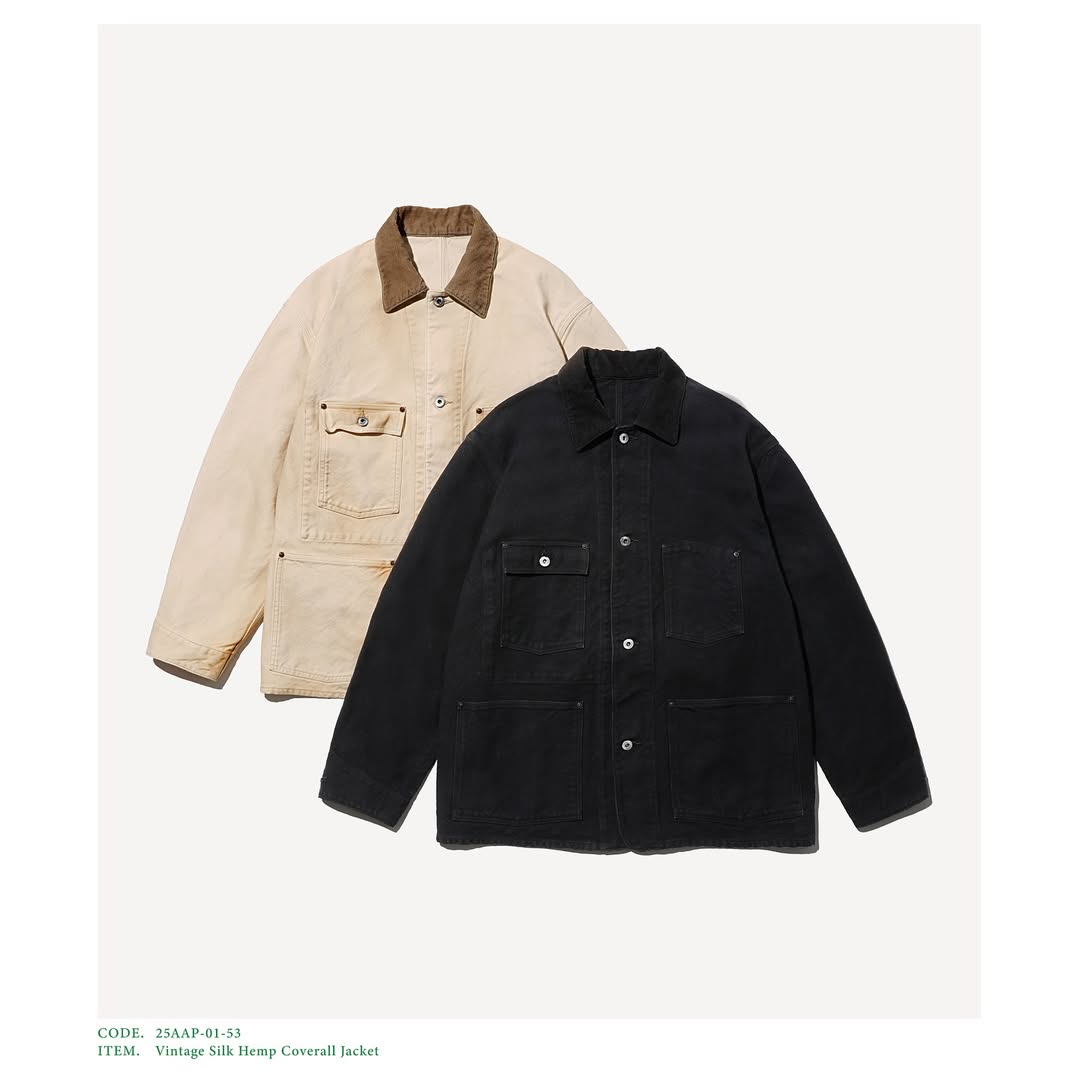 A.PRESSE 25AW Vintage Silk Hemp Coverall Jacket